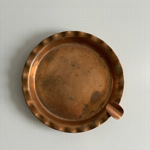 VINTAGE Copper Ash Tray with Inscription MCM Style Mid Century